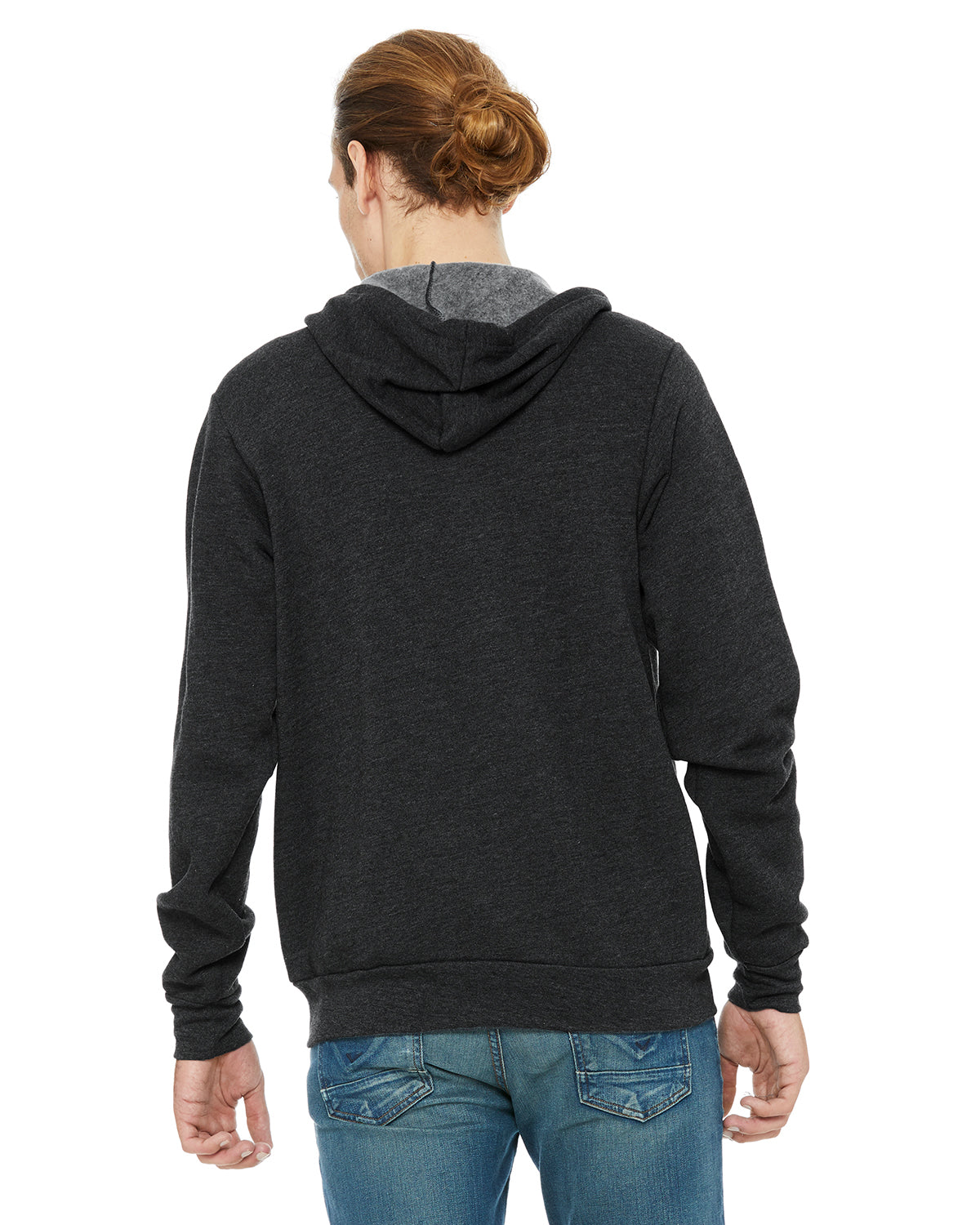 Unisex Poly-Cotton Sponge Fleece Full-Zip Hoodie - Heather Dark Gray