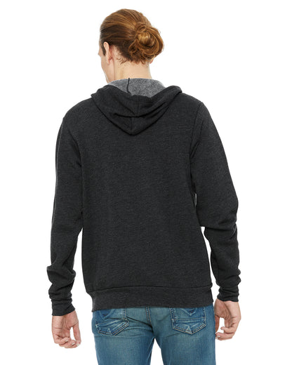 Unisex Poly-Cotton Sponge Fleece Full-Zip Hoodie - Heather Dark Gray