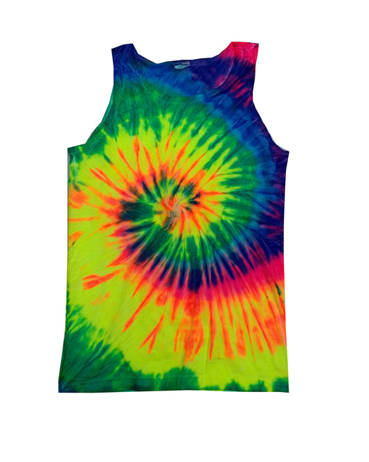 Unisex 100% Cotton Tank Top - Neon Rainbow