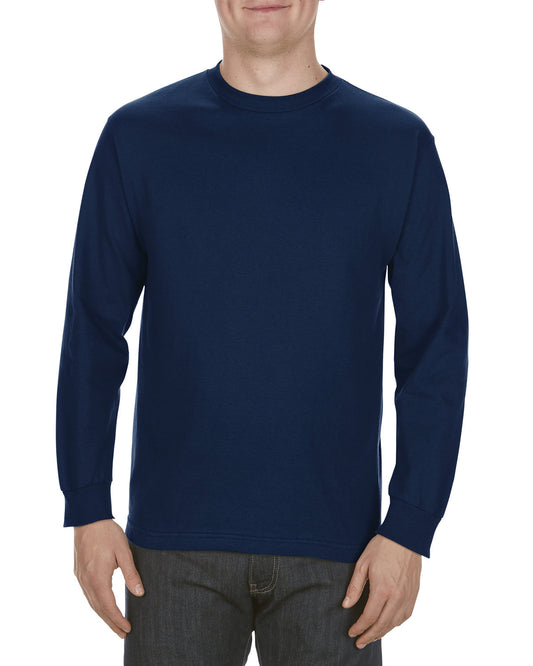 Unisex Heavyweight Cotton Long-Sleeve T-shirt - Navy