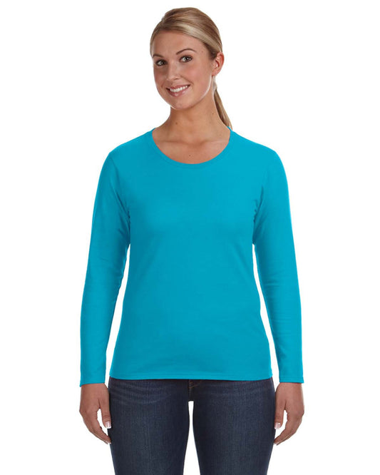Women's Lightweight Long-Sleeve T-Shirt - Caribbean Blue