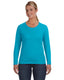 Anvil 884L - Women's Lightweight Long-Sleeve T-Shirt - Caribbean Blue