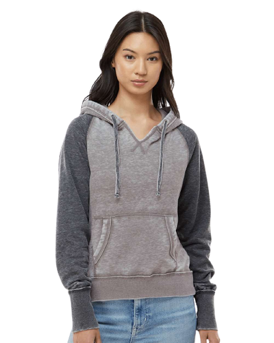 Women's Zen Contrast Pullover Hoodie - Cement / Dark Smoke
