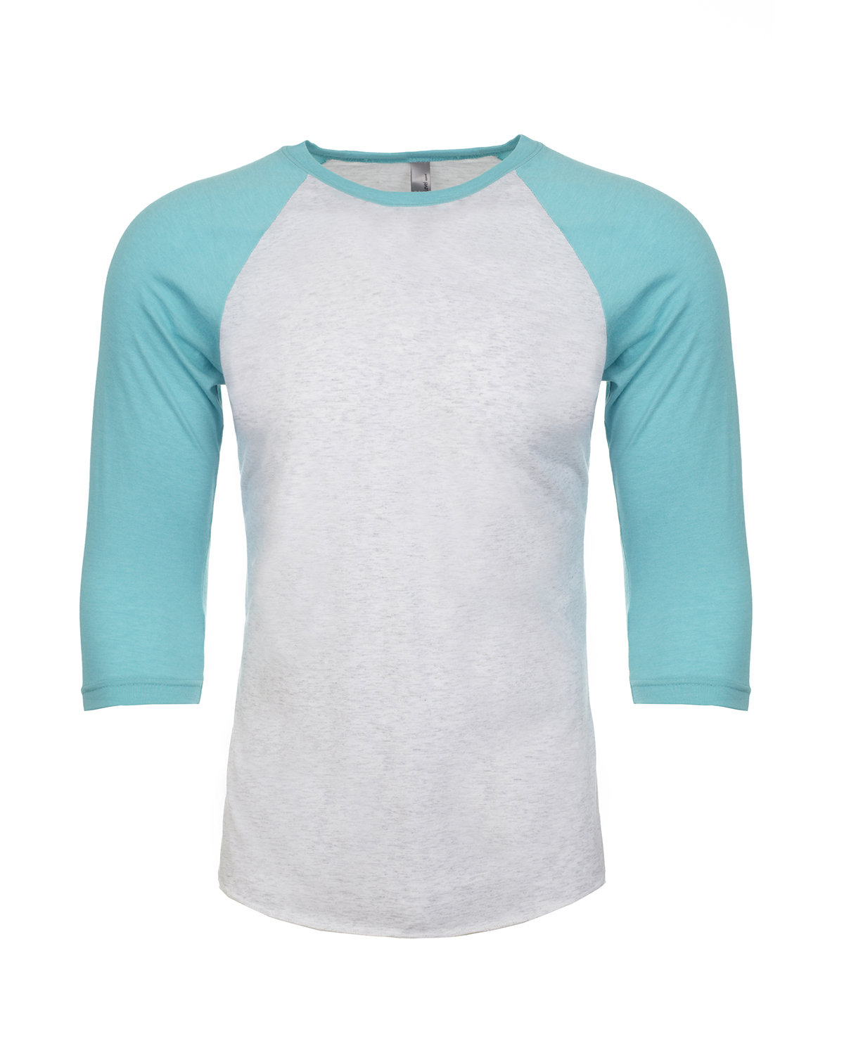 Unisex Triblend 3/4-Sleeve Raglan - Teal Blue / Heather White