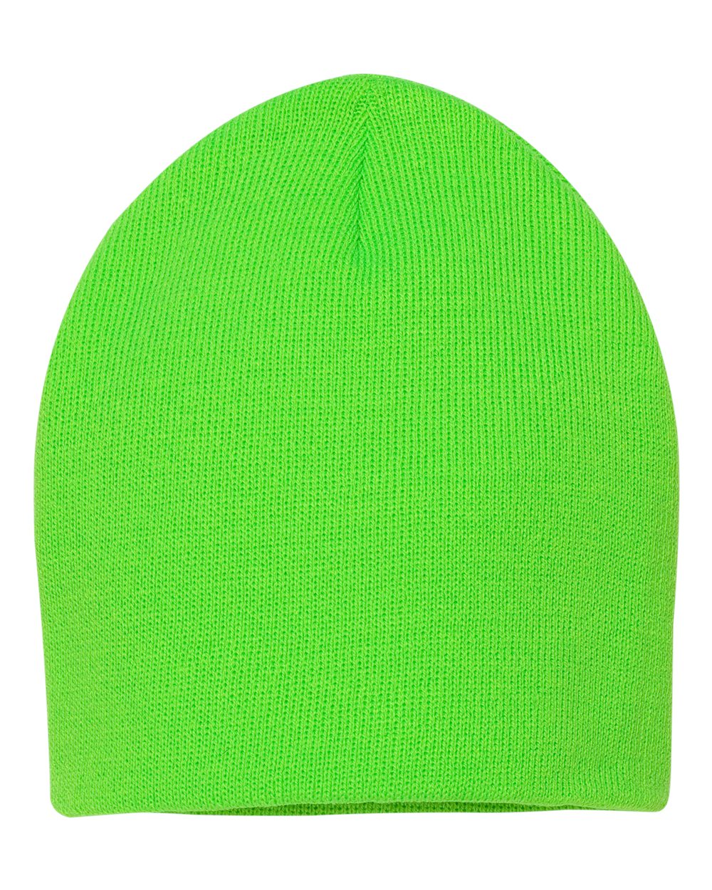 8" Knit Beanie - Neon Green