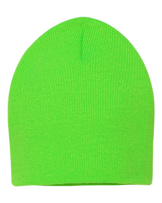 8" Knit Beanie - Neon Green