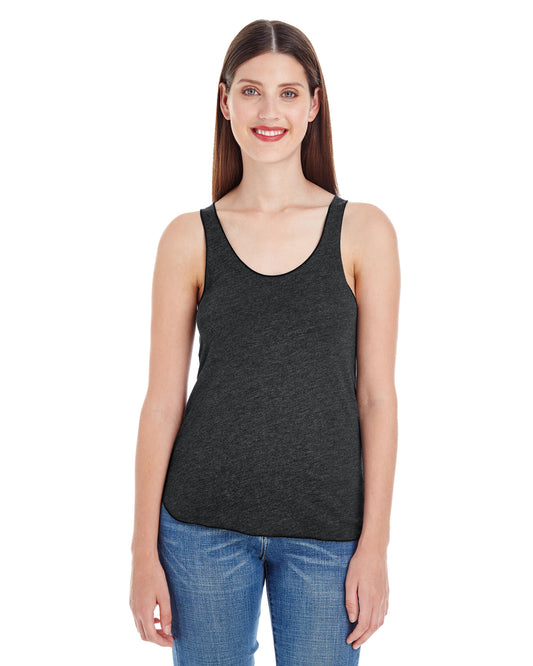 Women's Poly-Cotton Racerback Tank - Heather Black