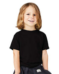 BELLA + CANVAS 3413T Solid Black Triblend — on model front