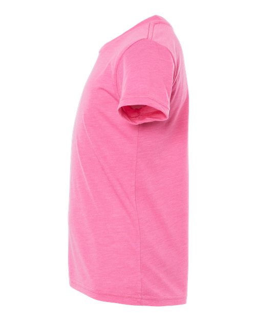 BELLA + CANVAS 3413Y Charity Pink Triblend — direct side