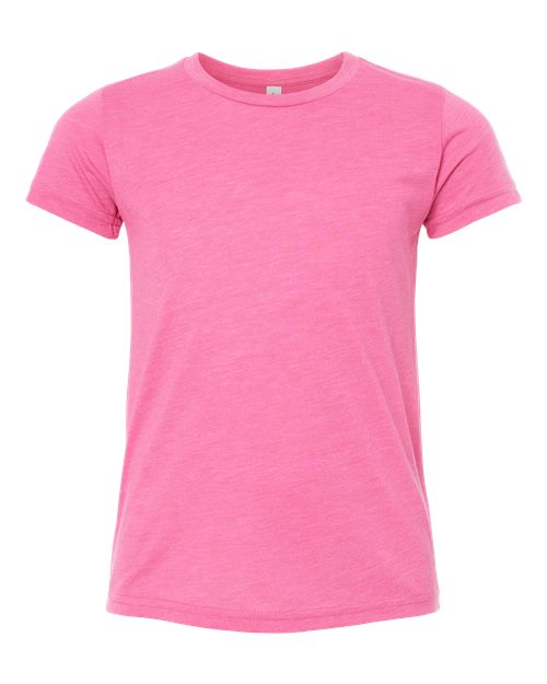 BELLA + CANVAS 3413Y Charity Pink Triblend — front