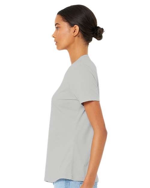 BELLA + CANVAS 6400CVC Heather Silver — on model side