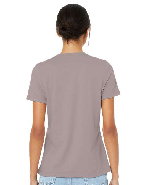 BELLA + CANVAS 6400CVC Heather Pink Gravel — on model back