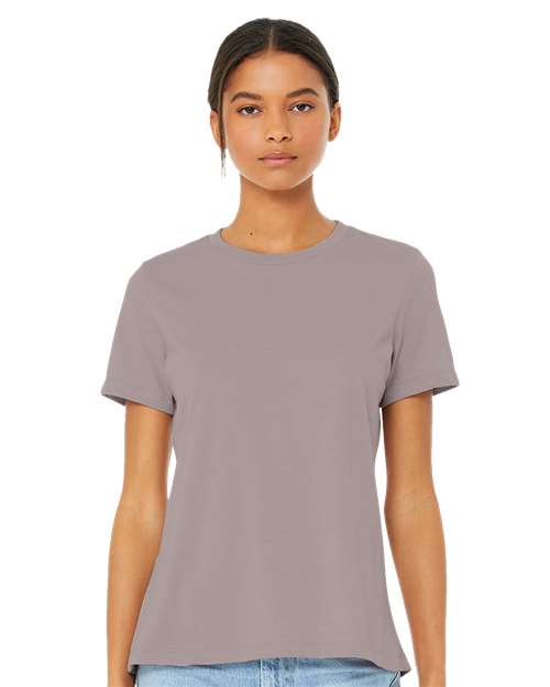 BELLA + CANVAS 6400CVC Heather Pink Gravel — on model front