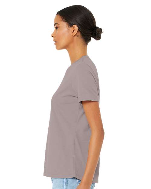 BELLA + CANVAS 6400CVC Heather Pink Gravel — on model side