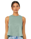 BELLA + CANVAS 6682 Heather Dusty Blue — on model front