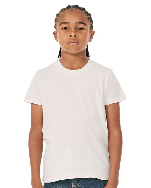 BELLA + CANVAS 3001Y Vintage White — on model front