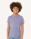 BELLA + CANVAS 3001Y Dark Lavender — on model front