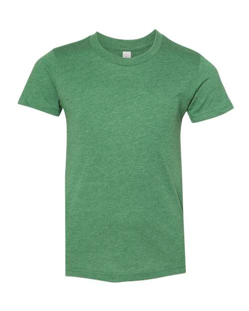 BELLA + CANVAS 3001YCVC Heather Grass Green — front