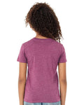 BELLA + CANVAS 3001YCVC Heather Magenta — on model back