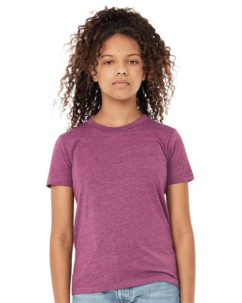 BELLA + CANVAS 3001YCVC Heather Magenta — on model front