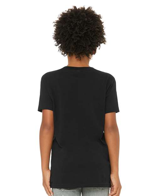 BELLA + CANVAS 3001YCVC Solid Black Blend — on model back