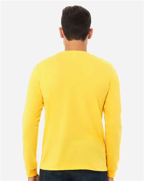 BELLA + CANVAS 3501CVC Heather Yellow Gold — on model back
