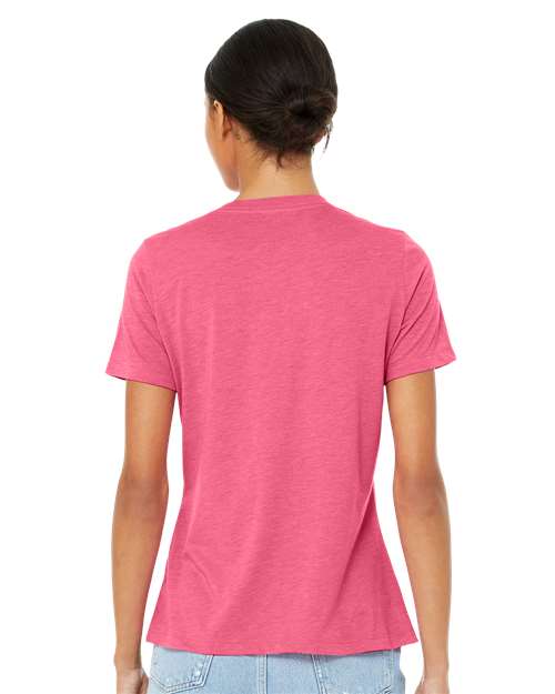 BELLA + CANVAS 6413 Charity Pink Triblend — on model back