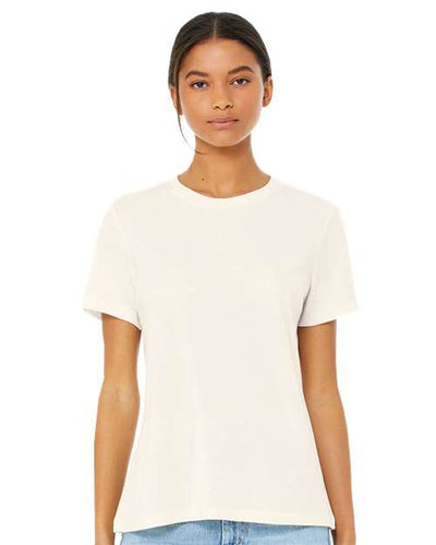BELLA + CANVAS 6413 Solid Natural Triblend — on model front