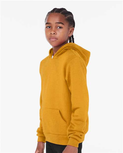 BELLA + CANVAS 3719Y Heather Mustard — on model side