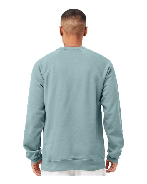 BELLA + CANVAS 3901 Heather Blue Lagoon — on model back