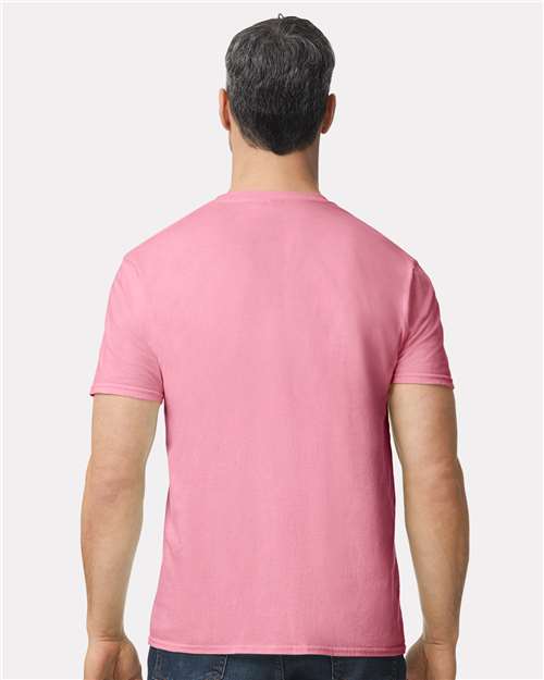 Gildan 980 Charity Pink — on model back