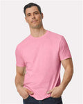 Gildan 980 Charity Pink — on model front