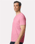 Gildan 980 Charity Pink — on model side