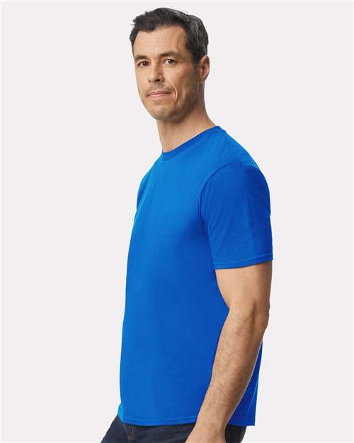 Gildan 980 Royal Blue — on model side