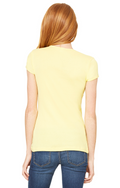 Women's Baby Rib Short Sleeve V-Neck Tee - Yellow