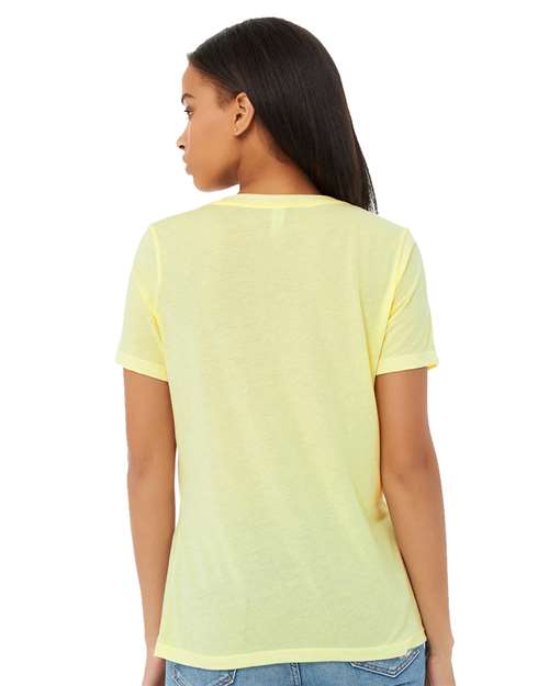 BELLA + CANVAS 6415 Pale Yellow Triblend — on model back