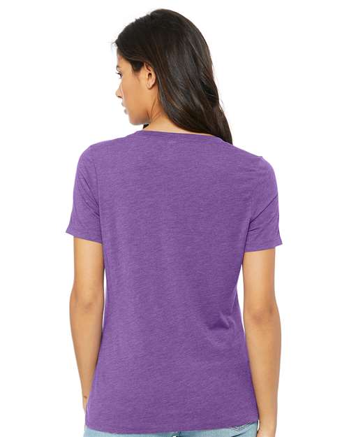 BELLA + CANVAS 6415 Purple Triblend — on model back