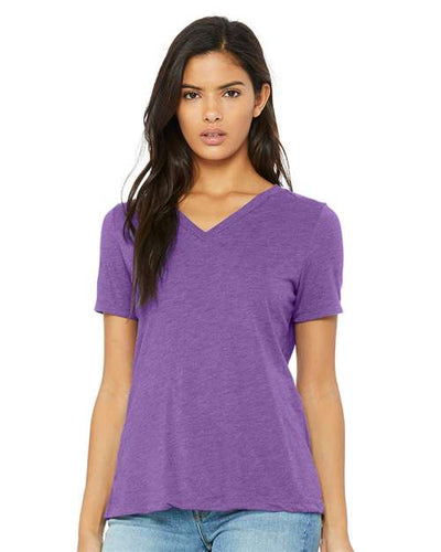 BELLA + CANVAS 6415 Purple Triblend — on model front
