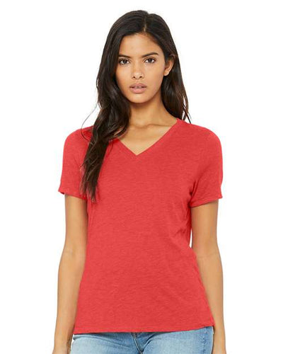 BELLA + CANVAS 6415 Red Triblend — on model front