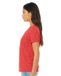 BELLA + CANVAS 6415 Red Triblend — on model side