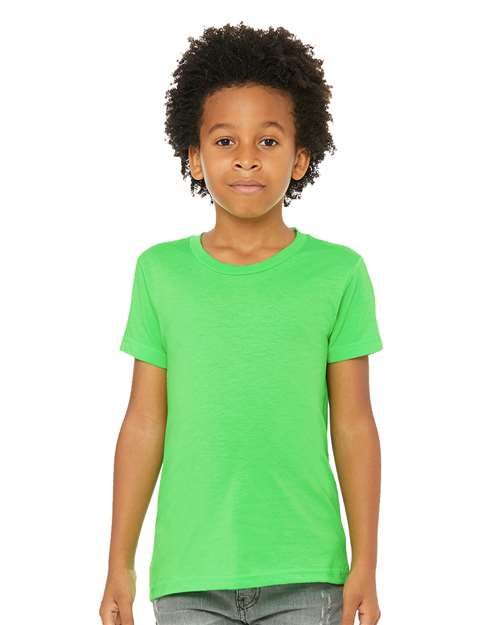 BELLA + CANVAS 3001YCVC Neon Green — on model front