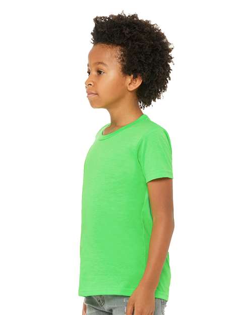 BELLA + CANVAS 3001YCVC Neon Green — on model side