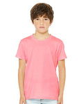 BELLA + CANVAS 3001YCVC Neon Pink — on model front