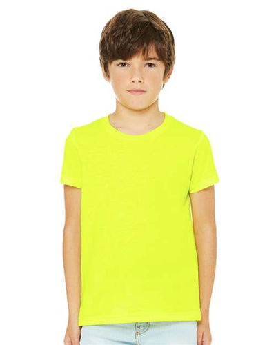 BELLA + CANVAS 3001YCVC Neon Yellow — on model front