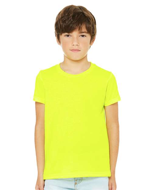 BELLA + CANVAS 3001YCVC Neon Yellow — on model front