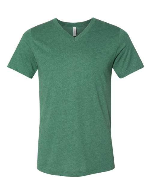 BELLA + CANVAS 3005CVC Heather Grass Green — front