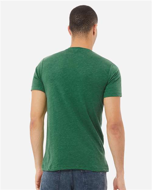 BELLA + CANVAS 3005CVC Heather Grass Green — on model back
