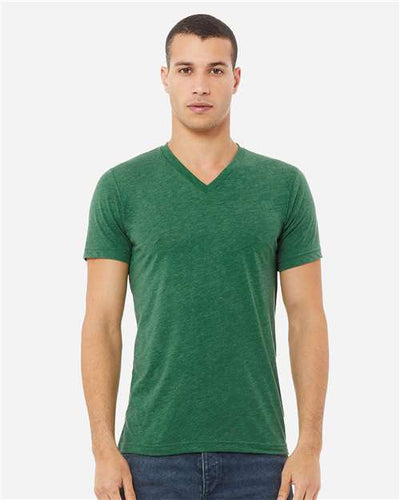 BELLA + CANVAS 3005CVC Heather Grass Green — on model front