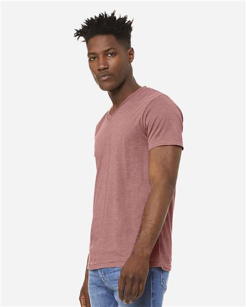 BELLA + CANVAS 3005CVC Heather Mauve — on model side