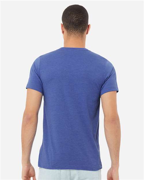 BELLA + CANVAS 3005CVC Heather True Royal — on model back